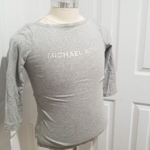 Michael Kors 3/4 Sleeve Tee Grey Small